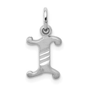 14k White Gold, Isabelle Collection, Mini Letter I Initial Charm